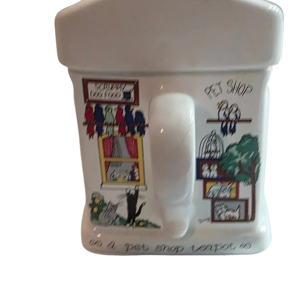 Vintage 70s Wade England Pet Shop Teapot, Kitchen Shelf Decor READ